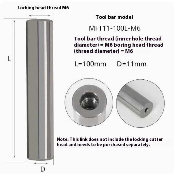 6034 MFT tungsten steel anti-vibration cutter shank lock tooth cutter shank high precision end milling cutter shank monolithic alloy interchangeable carbide head Shandong Denso Pricision Tools Co.,Ltd.